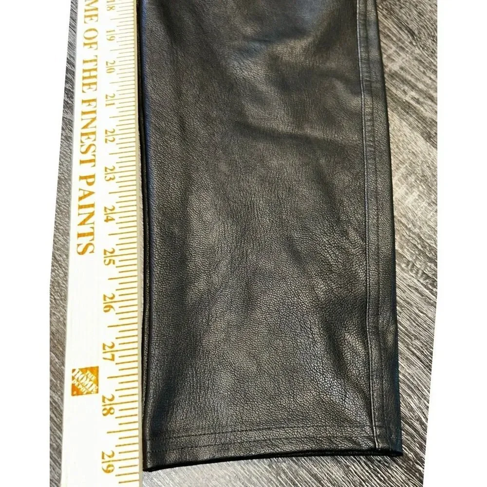 Spanx Faux Leather Leggings Black Tall‎ 1X/1XT Pull On Slimming Moto Biker Pants